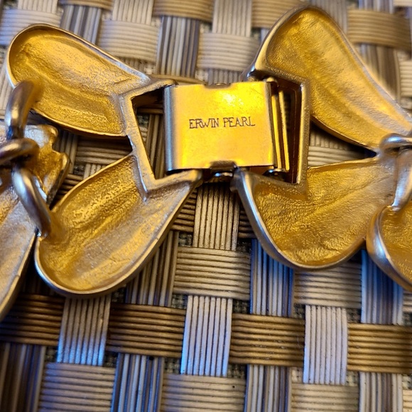 Erwin Pearl brushed gold necklace signed - Picture 4 of 4